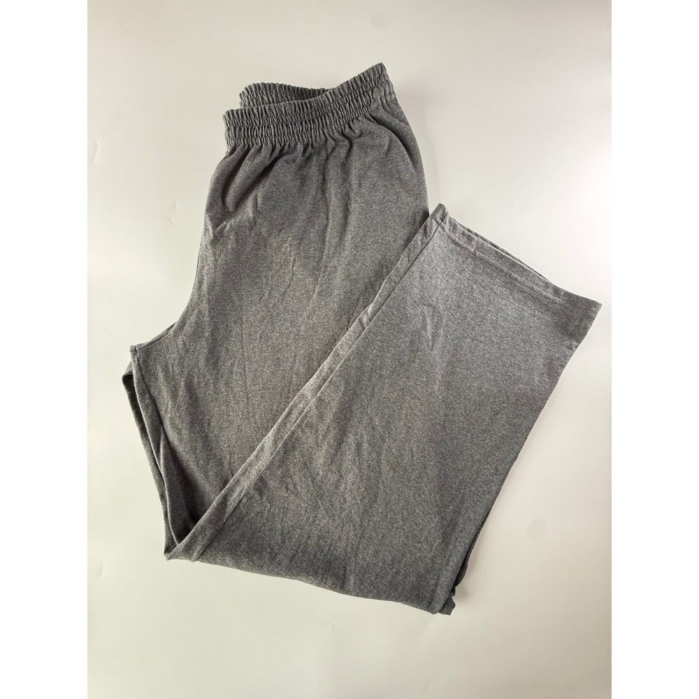 Hanes Mens 2XL Gray Jersey Knit Lounge Pajama Pants Cotton Blend Straight Leg